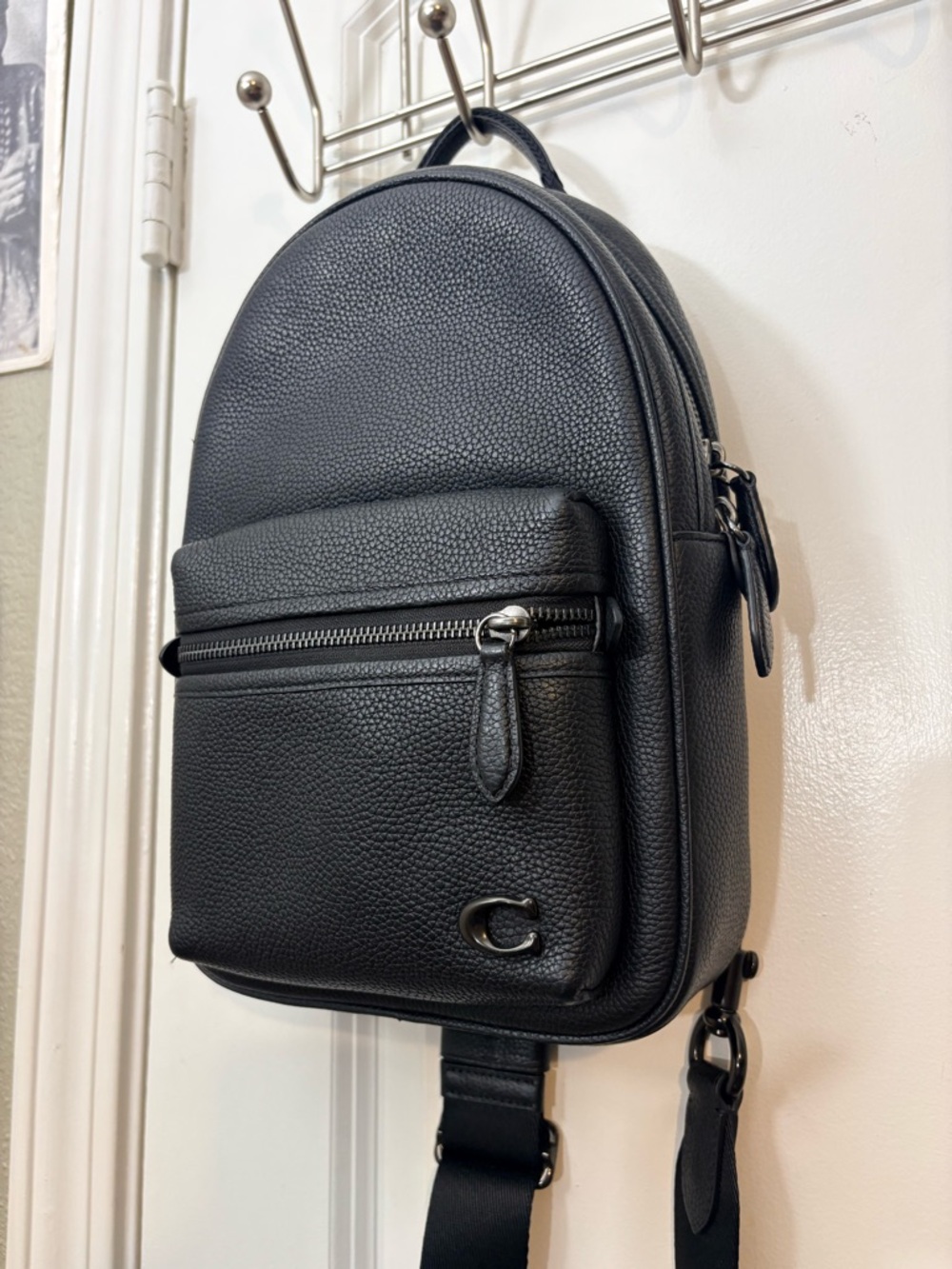 Coach Charter Pack Black Pebble Leather Sling (CP162) - Excellent - Picture 14 of 14